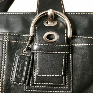 {Coach} Black Leather Soho Satchel